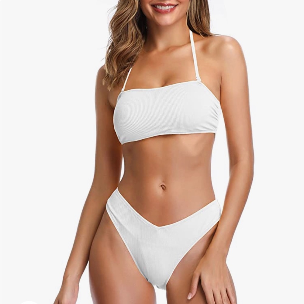 White High Waisted Bikini
